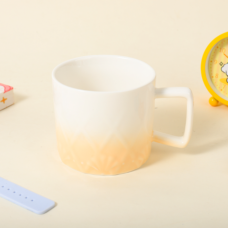 380ML embossed Gradient Basic Ceramic Cup (mixed)