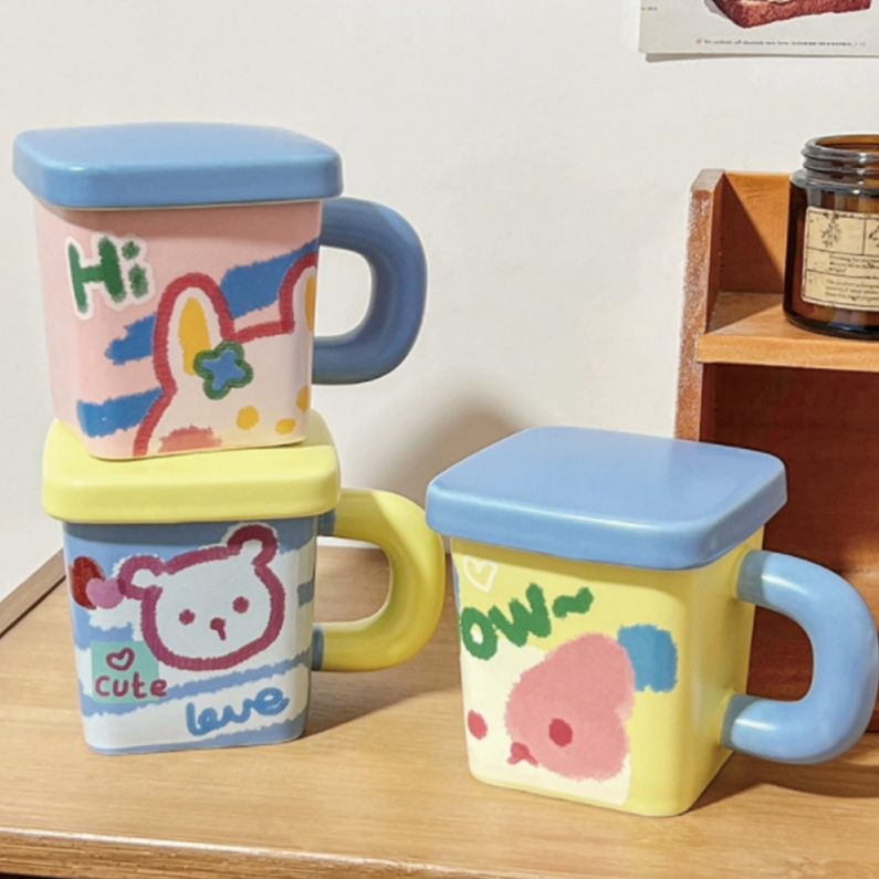 350ML Dopamine Pen Shape ceramic Cup (mixed color)