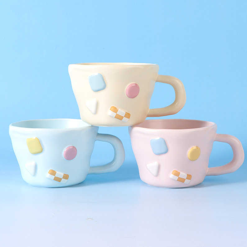 Geometric Accessories Handmade Creative Ceramic Cup (Mixed c