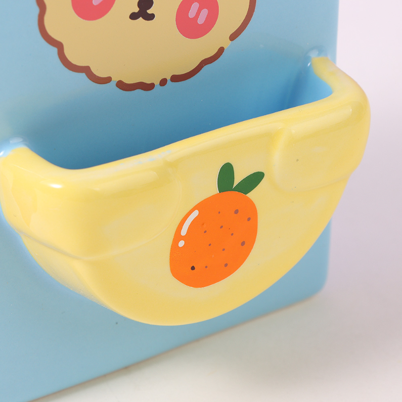 Pocket cartoon Ceramic Cup (blue)