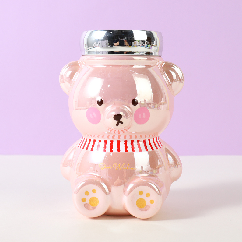 800ml/27.0fl.oz. Cute Funny Polar Bear Ceramic Cup (Pink) HB 032