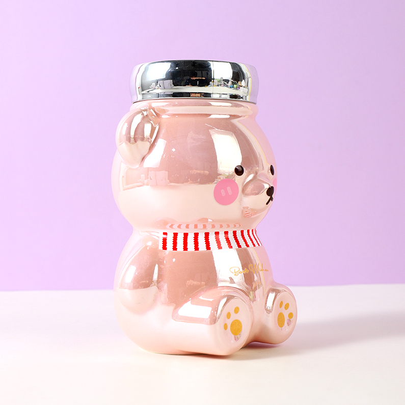 800ml/27.0fl.oz. Cute Funny Polar Bear Ceramic Cup (Pink) HB 032