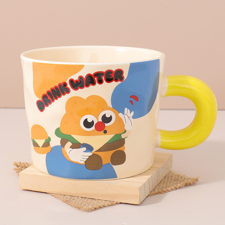 400mL/13.52fl.oz. Cream Cartoon Ceramic Mug