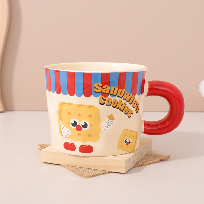 400mL/13.52fl.oz. Cream Cartoon Ceramic Mug