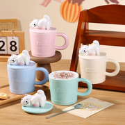 400mL/13.52fl.oz. Fortune Cat Ceramic Cup