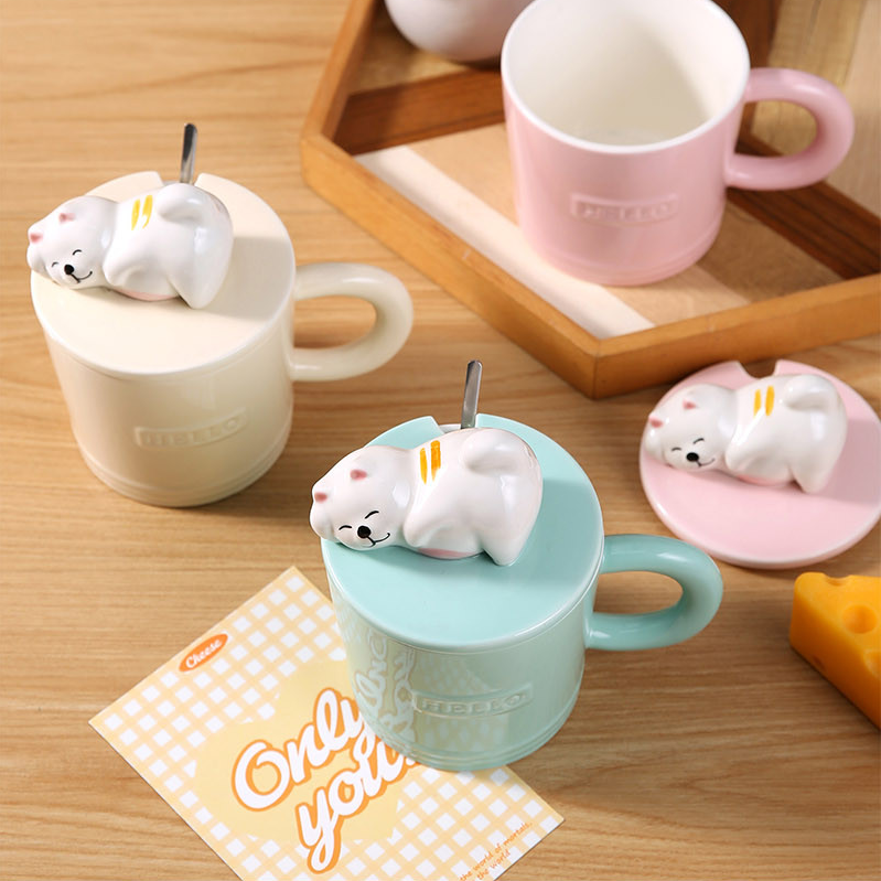400mL/13.52fl.oz. Fortune Cat Ceramic Cup