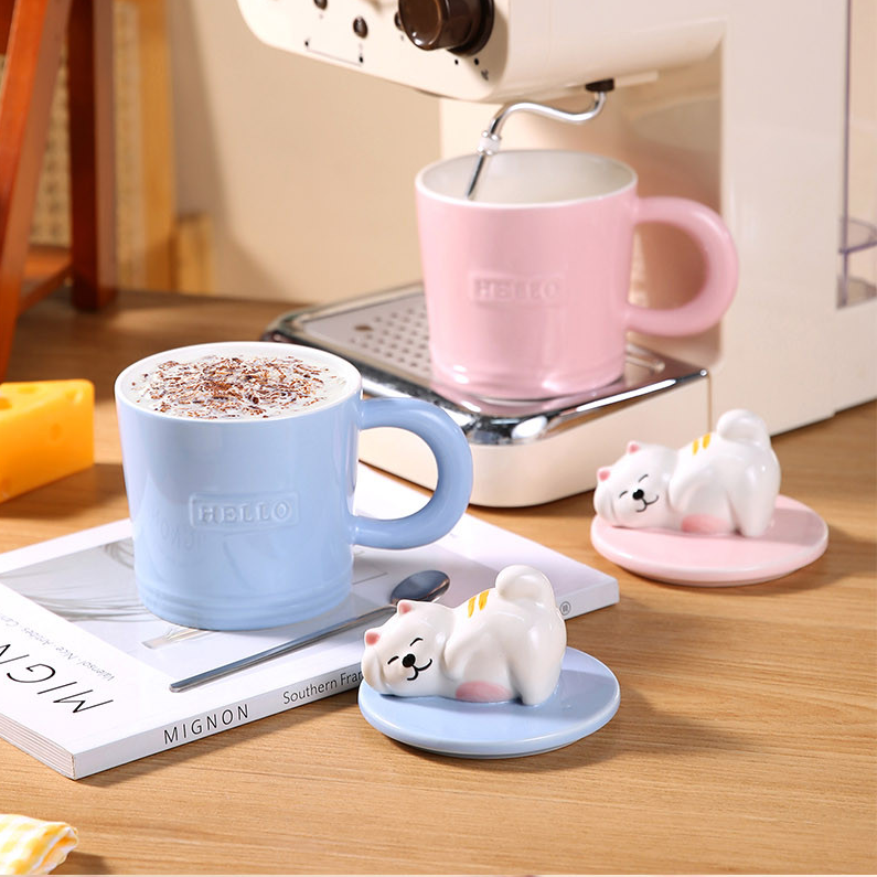400mL/13.52fl.oz. Fortune Cat Ceramic Cup