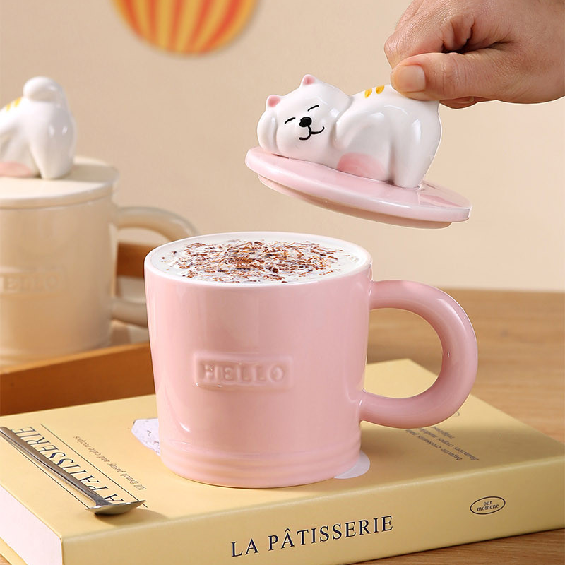 400mL/13.52fl.oz. Fortune Cat Ceramic Cup