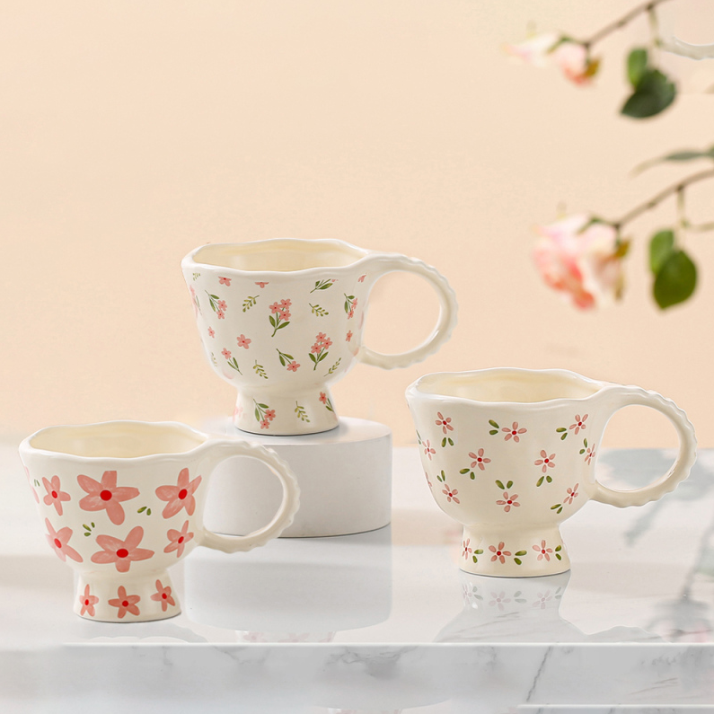 280mL/9.46fl.oz. Refreshing Flower Ceramic Cup