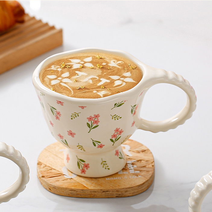 280mL/9.46fl.oz. Refreshing Flower Ceramic Cup
