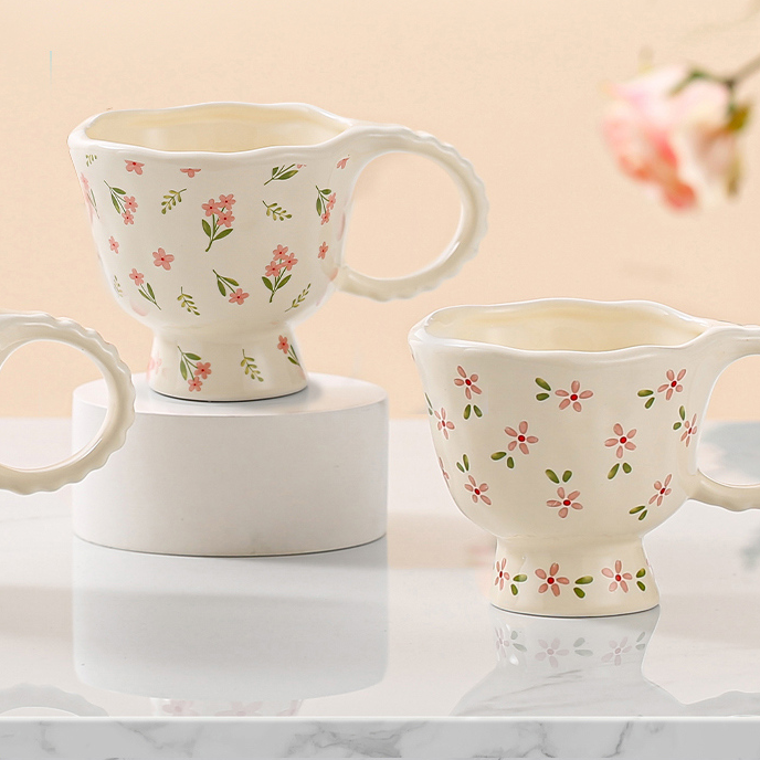 280mL/9.46fl.oz. Refreshing Flower Ceramic Cup
