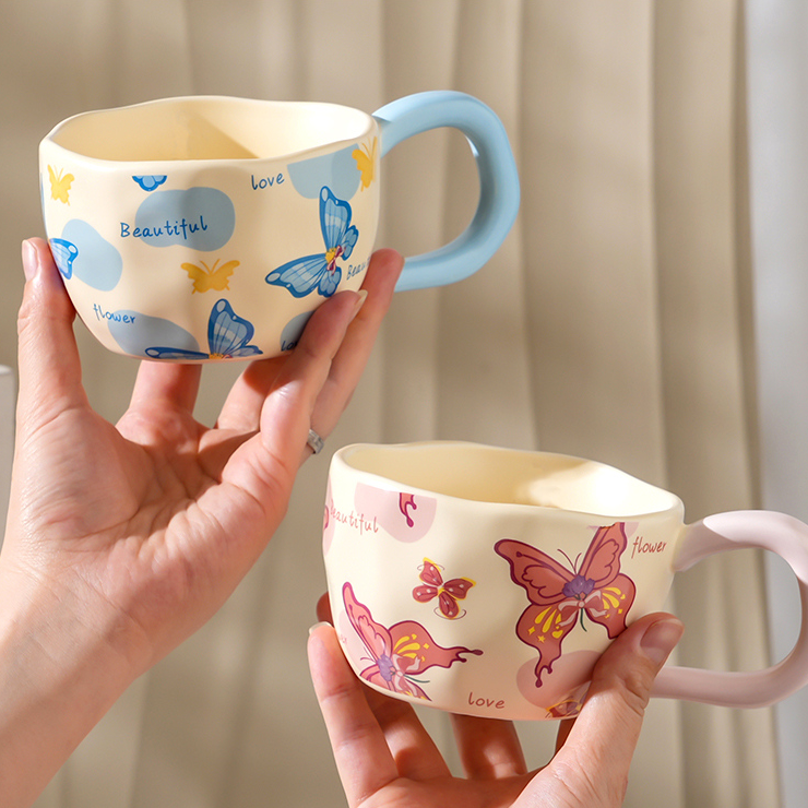 320mL/10.82fl.oz. Dreamy Butterfly Ceramic Cup
