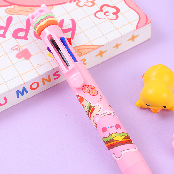 Small animal Burger eight color ballpoint pen 0.7mm