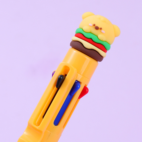 Small animal Burger eight color ballpoint pen 0.7mm