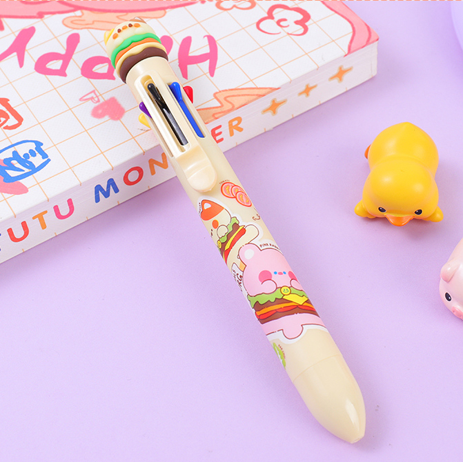 Small animal Burger eight color ballpoint pen 0.7mm