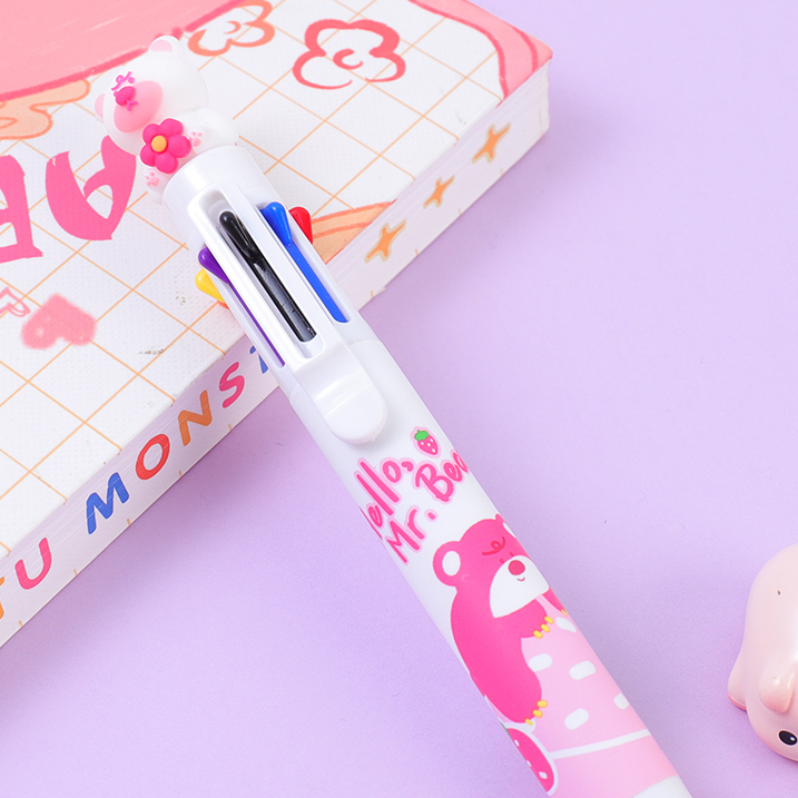 Strawberry cool Bear eight color ballpoint pen 0.7mm