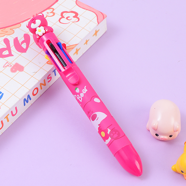 Strawberry cool Bear eight color ballpoint pen 0.7mm
