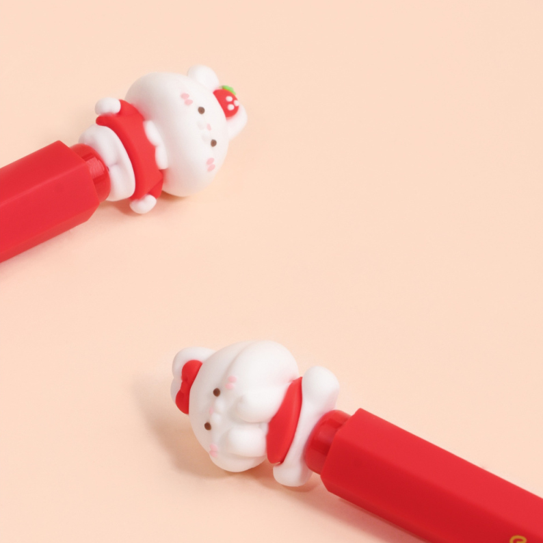 Strawberry Sweet Rabbit Lipstick Cap Neutral Pen Black 0.5mm