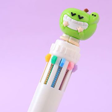 Funny laugh Apple ten color ballpoint pen 0.7mm