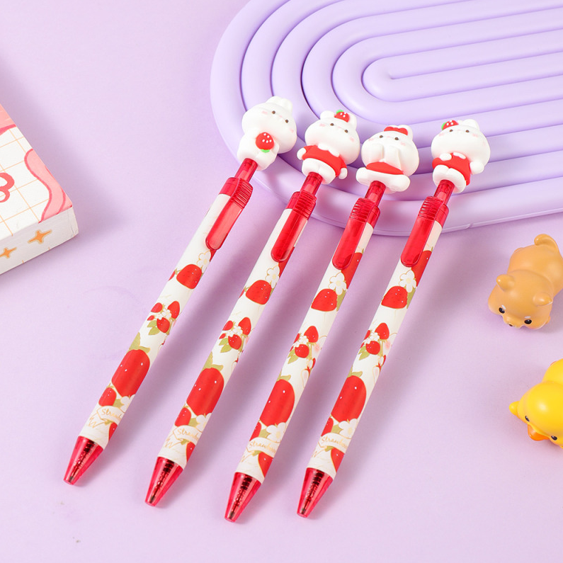 Strawberry Sweet Rabbit side press neutral pen blue 0.5mm