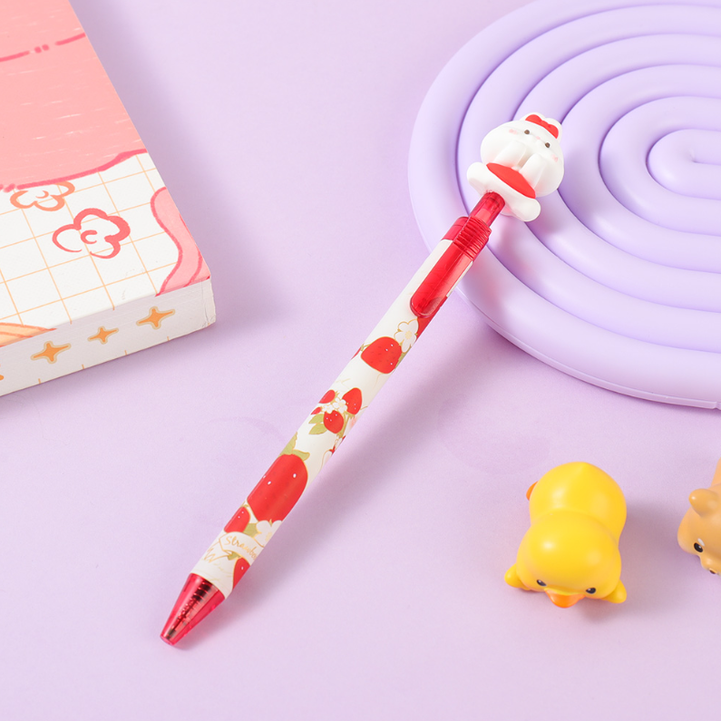 Strawberry Sweet Rabbit side press neutral pen blue 0.5mm