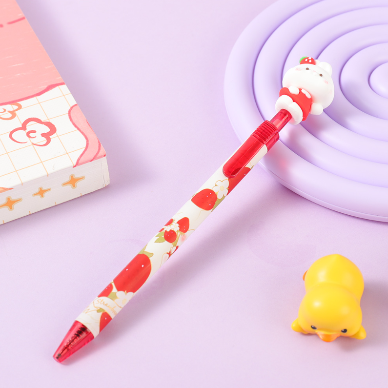 Strawberry Sweet Rabbit side press neutral pen blue 0.5mm