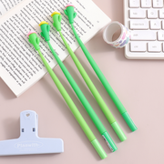Capped Cactus Shaking Silicone Gel Ink Pen Black 0.5mm