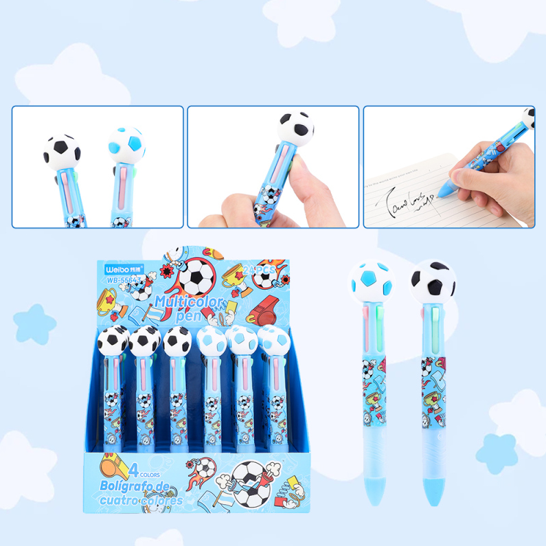 Sports Program Series Soccer 4-color Ballpoint Pen 0.7mm (Colorful)