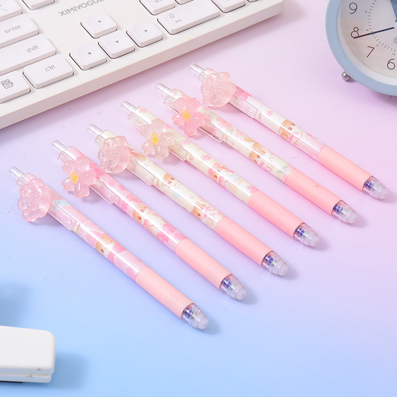Romantic Flower Series Erasable Gel Pen 0.5mm Blue
