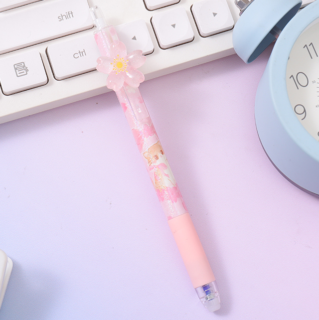 Romantic Flower Series Erasable Gel Pen 0.5mm Blue