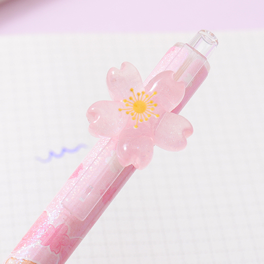 Romantic Flower Series Erasable Gel Pen 0.5mm Blue