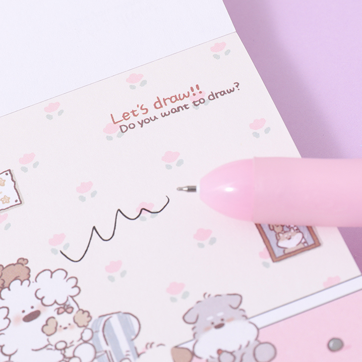 Glitter Bunny Magic Scene Retracable Gel Pen Black 0.5mm