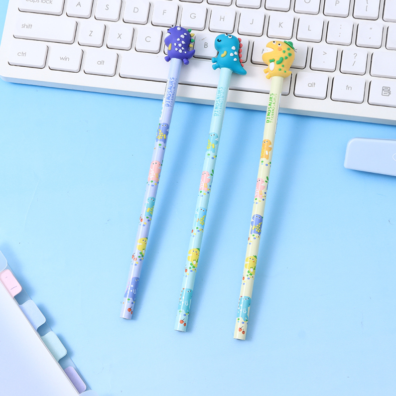 Cute Dinosaur 3D Eraser Top HB Pencil