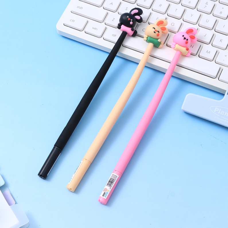 Peekaboo Series Bunny Silicone Wiggle Gel Pen Blue 0.5mm