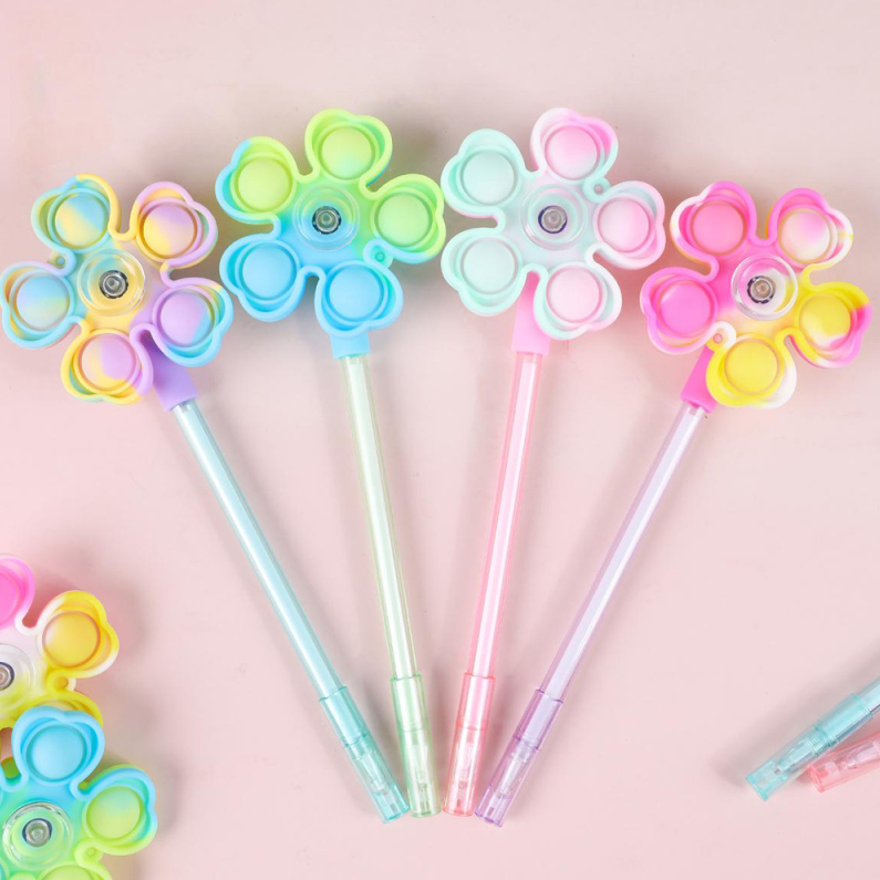 Rotating Flower Series Silicone Gel Pen Black 0.5mm