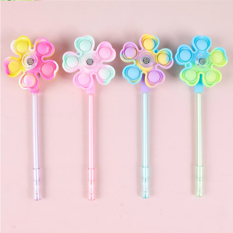 Rotating Flower Series Silicone Gel Pen Black 0.5mm