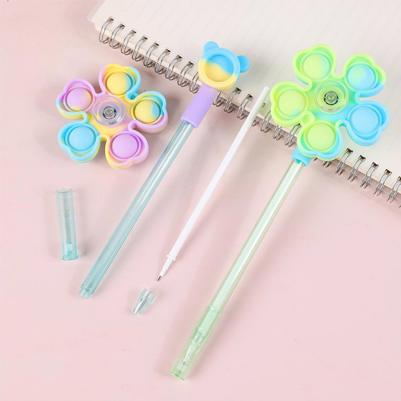 Rotating Flower Series Silicone Gel Pen Black 0.5mm