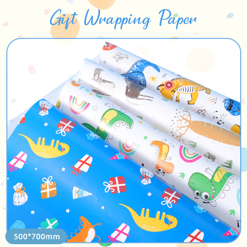 Cartoon Dinosaur Gift Wrapping Paper