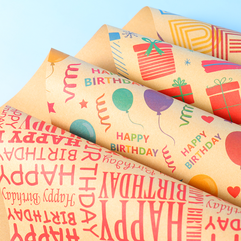 Colorful birthday vibe gift paper