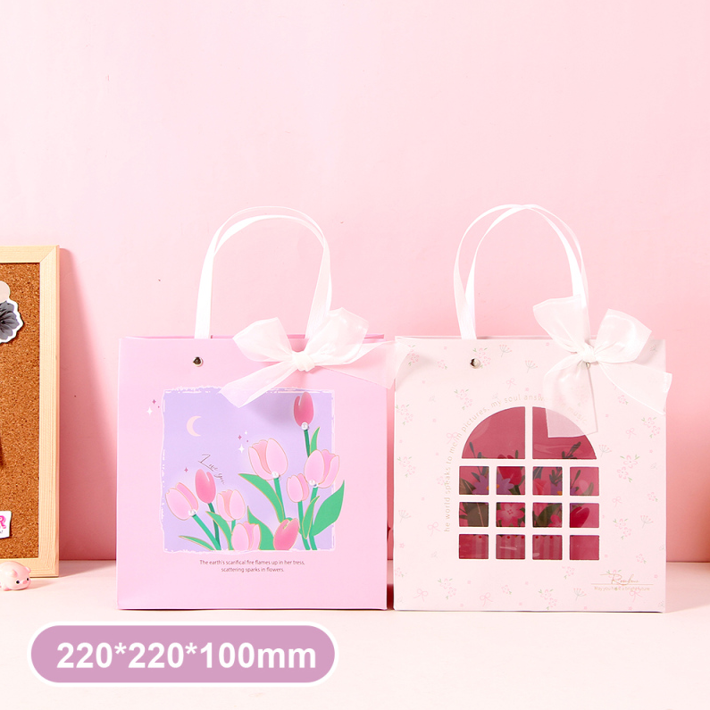 Romantic Flower Series Square Tulip Gift Bag (Medium)