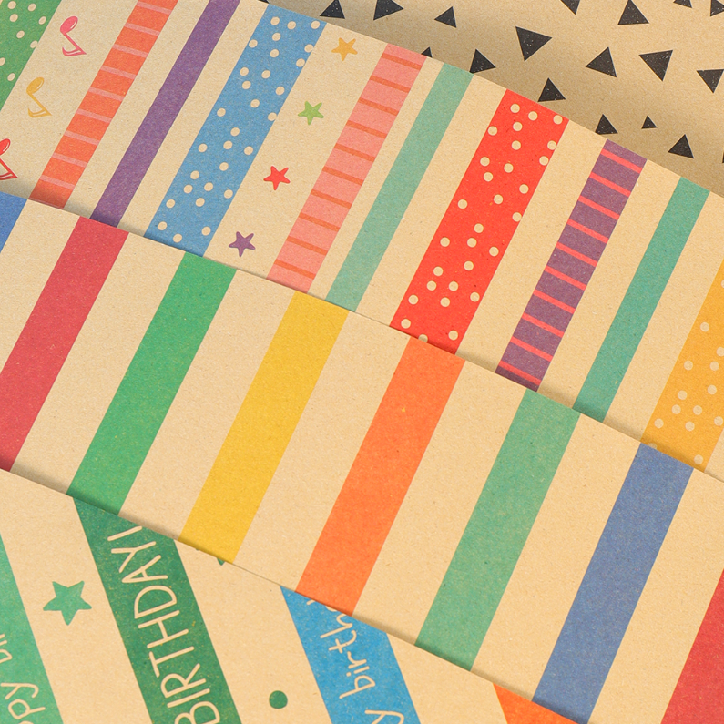 Colorful Striped Gift Wrapping Paper