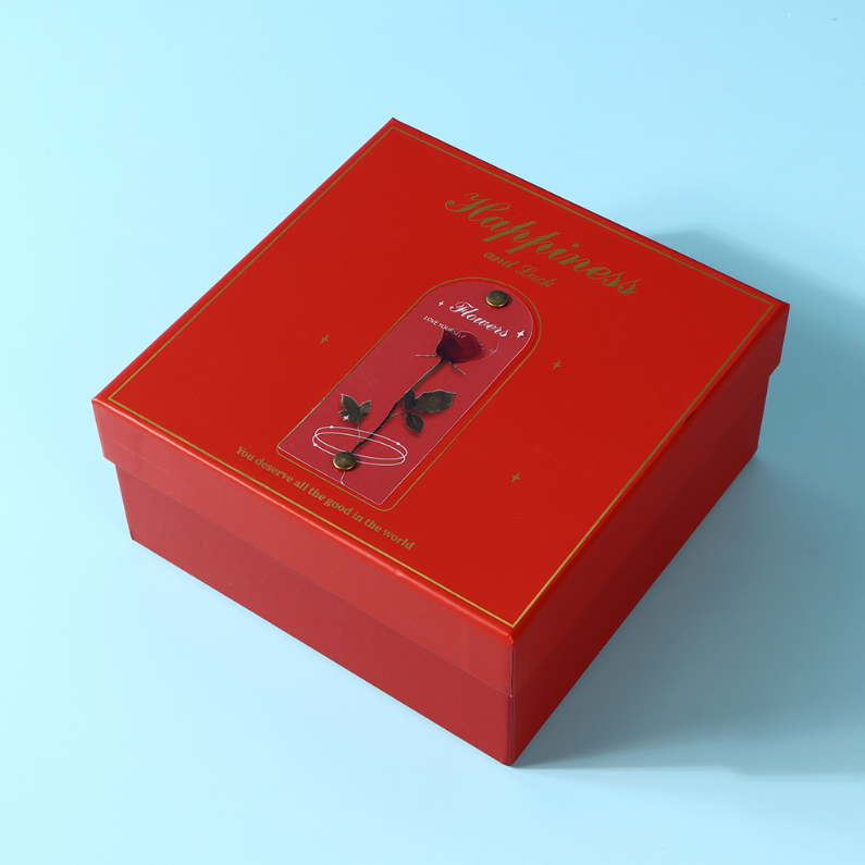 Garden Red Rose Square Gift Box (L)