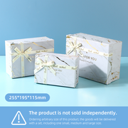 Golden Marble Pattern White Rectangular Gift Box (L)