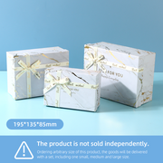 Golden Marble Pattern White Rectangular Gift Box (S)
