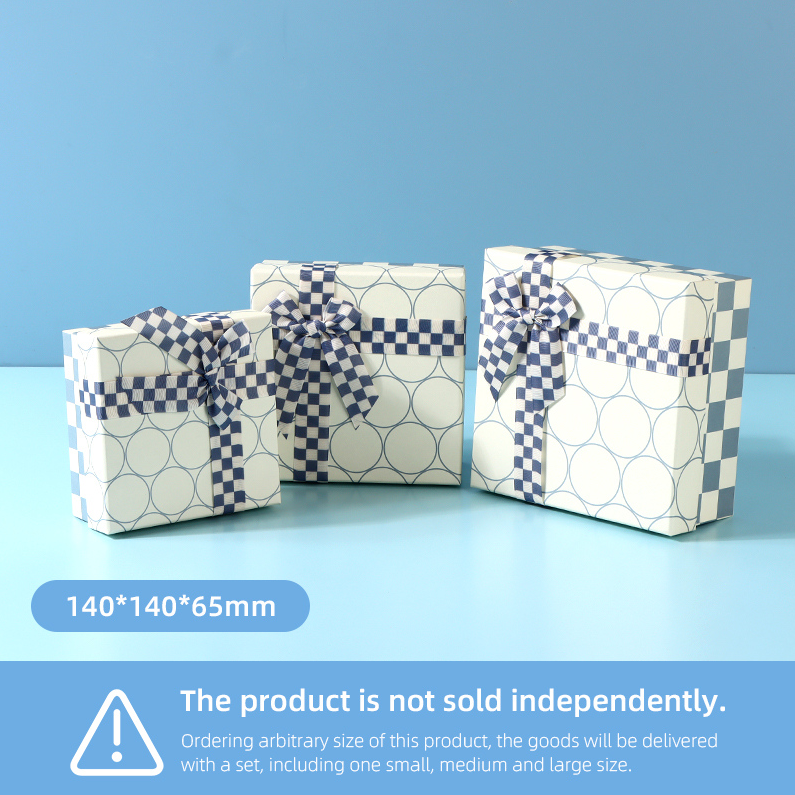 Square Blue Geometric Series Gift Box (S)
