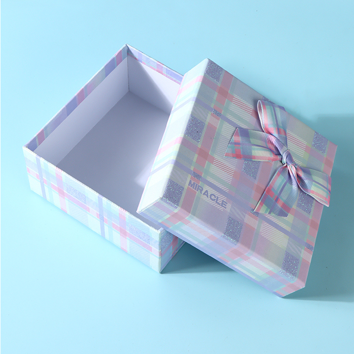 Square Purple Plaid Series Gift Box (S)