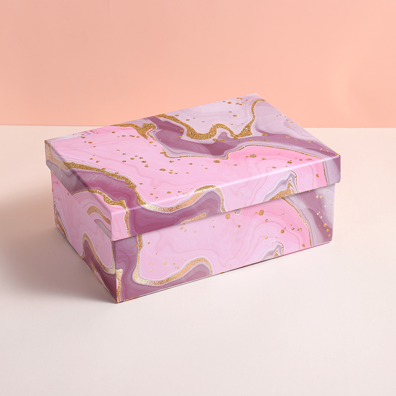 Pink-Purple Glitter Series Rectangular Gift Box (L)