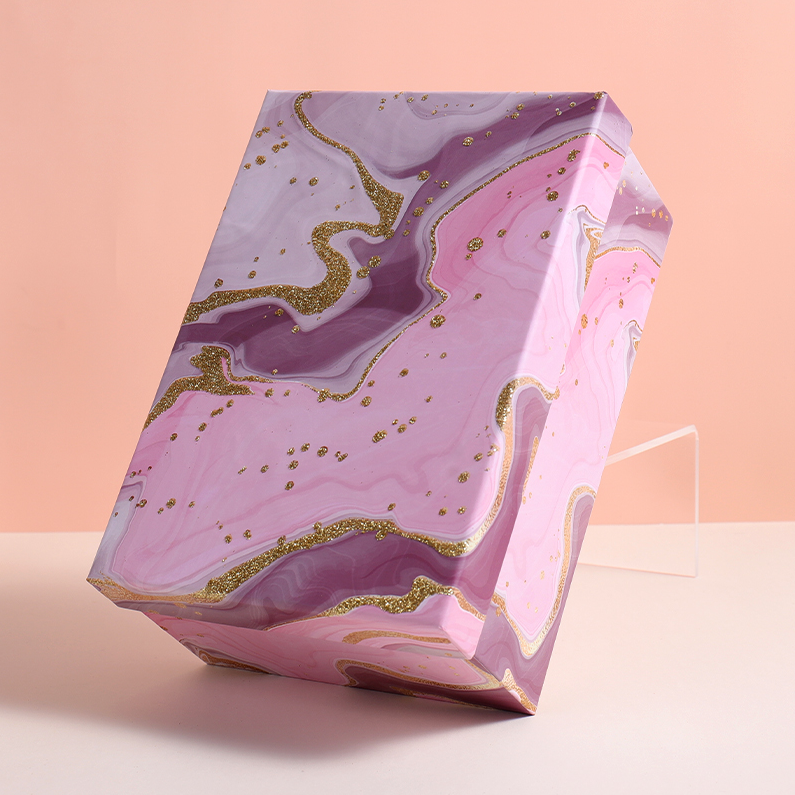 Pink-Purple Glitter Series Rectangular Gift Box (L)