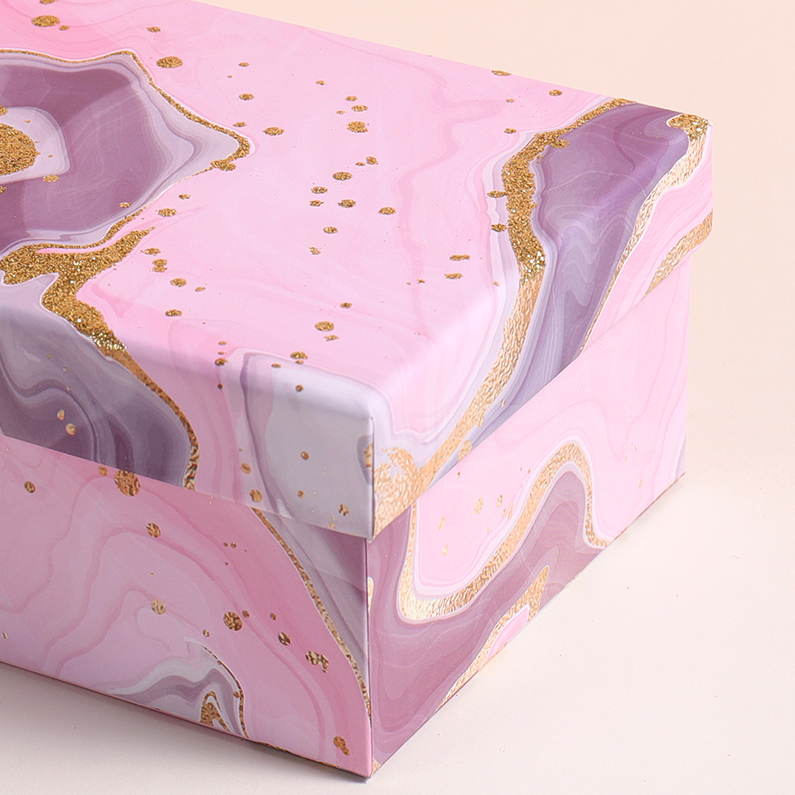 Pink-Purple Glitter Series Rectangular Gift Box (M)