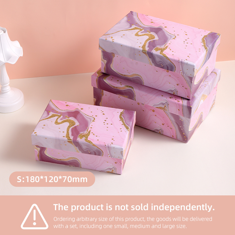 Pink-Purple Glitter Series Rectangular Gift Box (S)